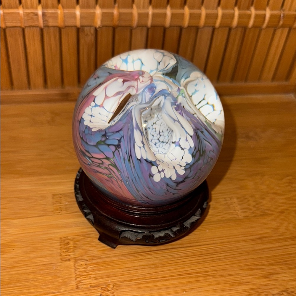 Abstract Swirl Glass Sphere - Multicolor